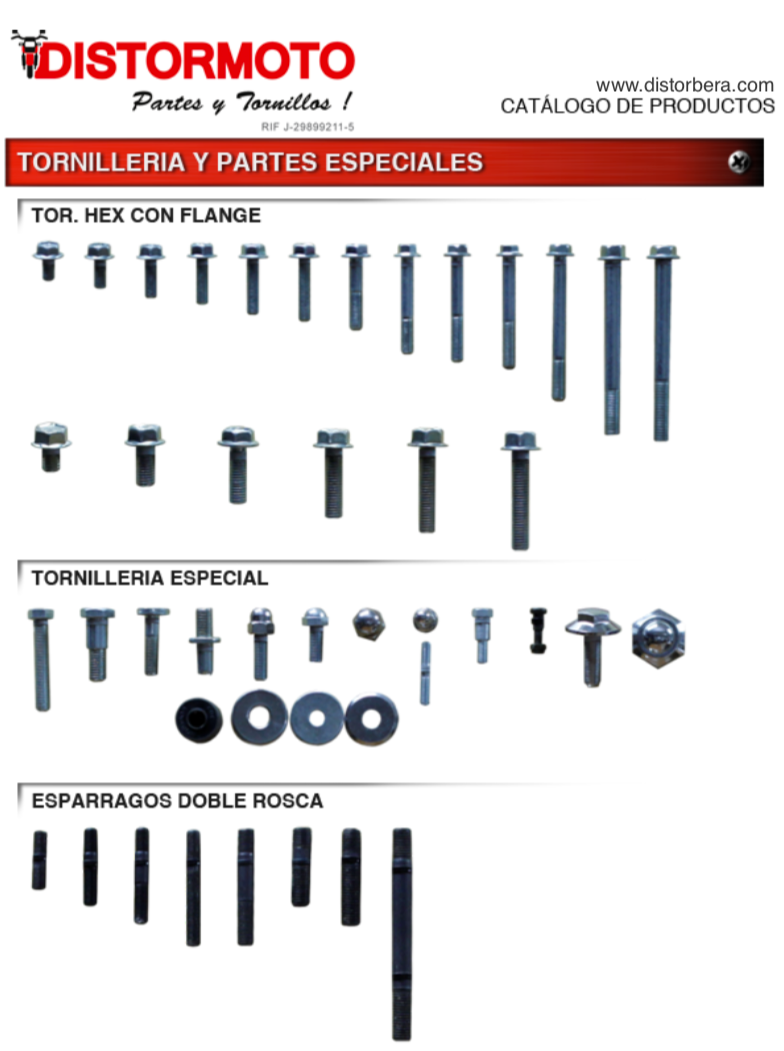 Tornillería y partes especiales