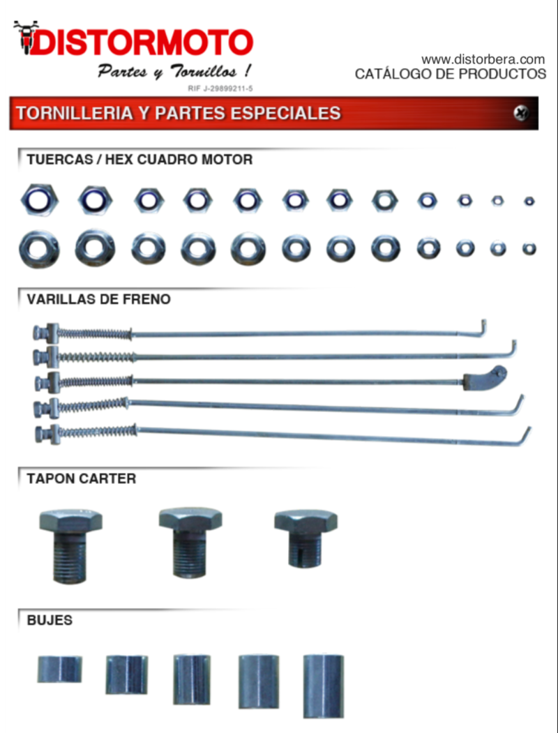 Tornillería y partes especiales