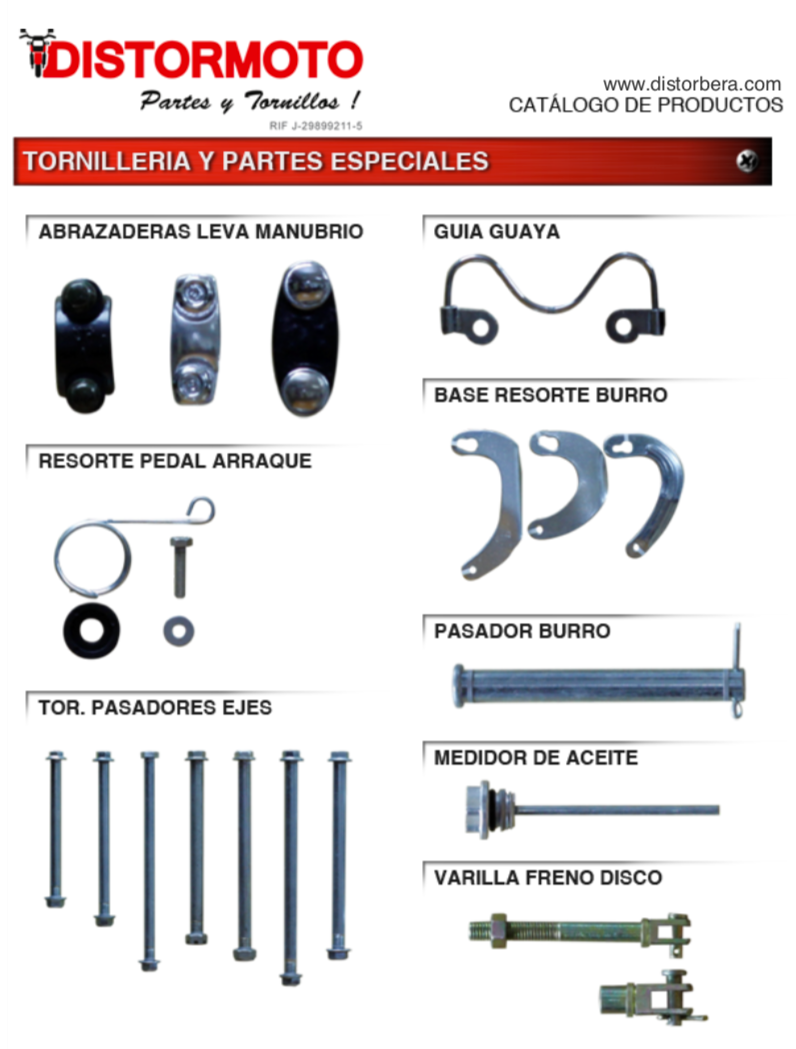 Tornillería y partes especiales