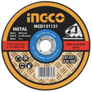 DISCO DE CORTE 1,2MM P/ESMERIL 4-1/2"